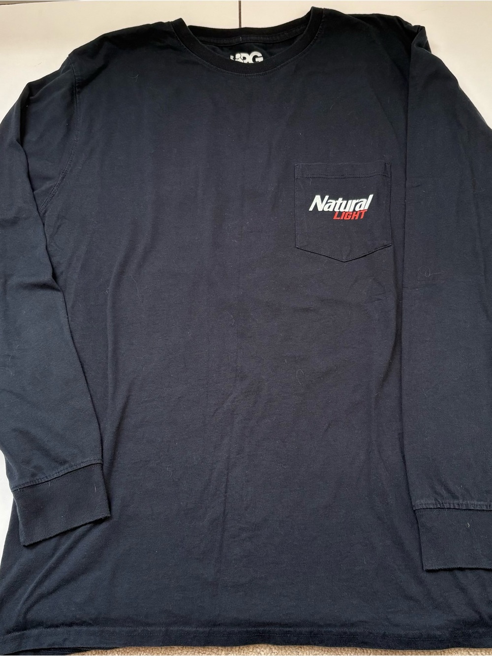Natural Light Men's Navy Long Sleeve Pocket Tee Rowdy Gentlemen